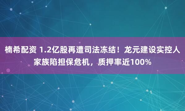 楠希配资 1.2亿股再遭司法冻结！龙元建设实控人家族陷担保危机，质押率近100%